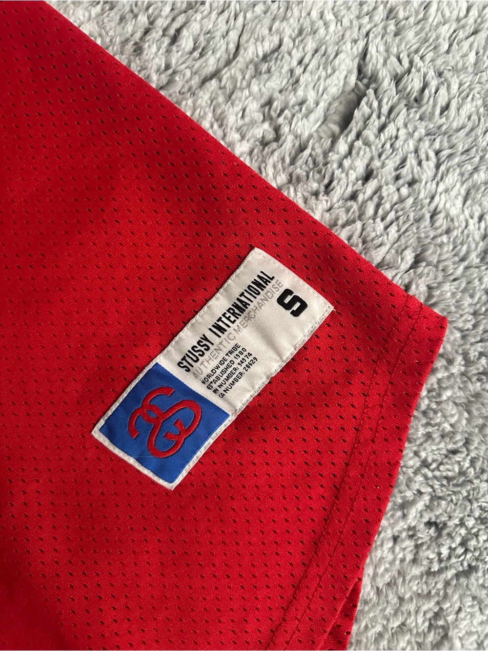 Stussy Mesh Baseball Jersey Shirt Red - Authentic - Picture 4 of 5
